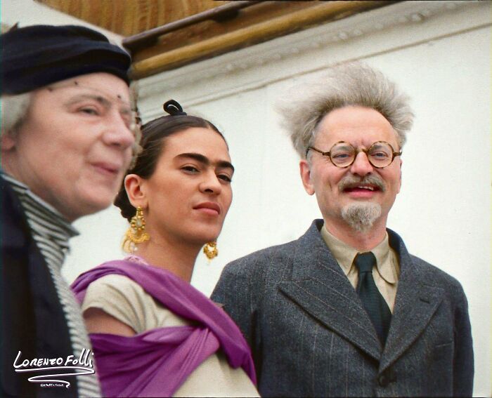 Leon Trotsky, Frida Kahlo, Natalya Sedova, México, 1937
