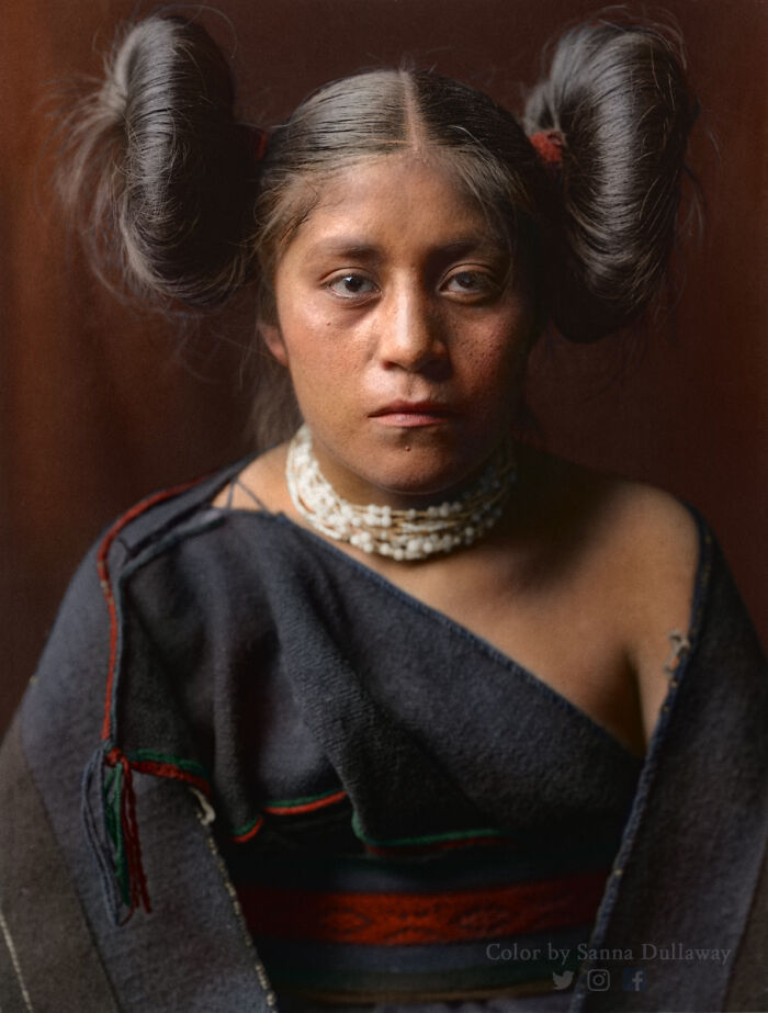 A Tewa Girl Of The Pueblo Peoples, In Ca. 1906