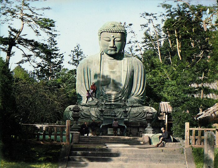 The Great Buddha Of Kamakura, Japan, Ca. 1863 As Photographed By Felice Beato