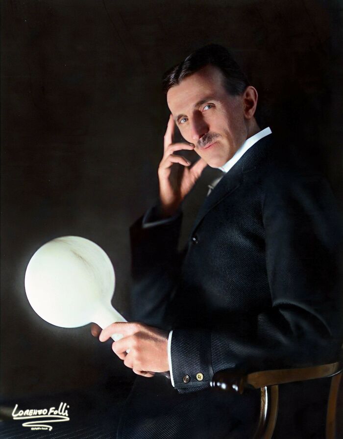 Serbian-American Inventor Nikola Tesla, Probably In His New York Laboratory In The 1890s.