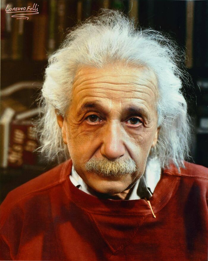 Albert Einstein In His Study At Princeton, 1947.