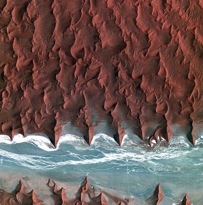 Vista aérea del desierto de Namibia, cortesía de ESA