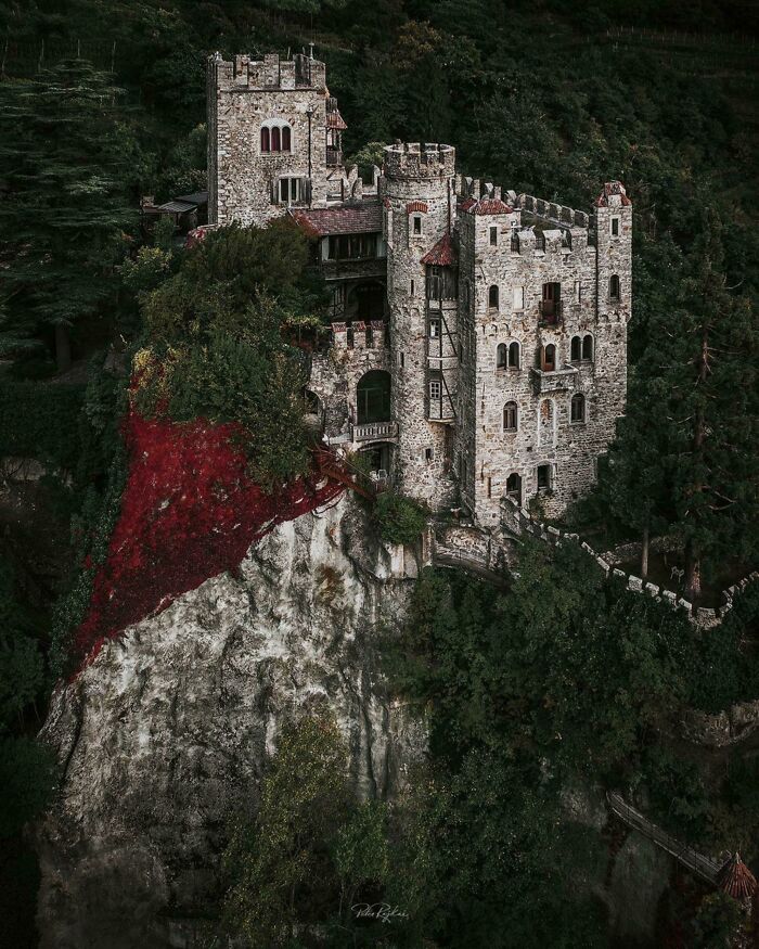 The Ezra Pound Castle, Schloss Brunnenburg Or Castel Fontana. Built In 1241 It Is Situated Above The City Of Merano, On The Outskirts Of The Municipality Of Tirol, Italy