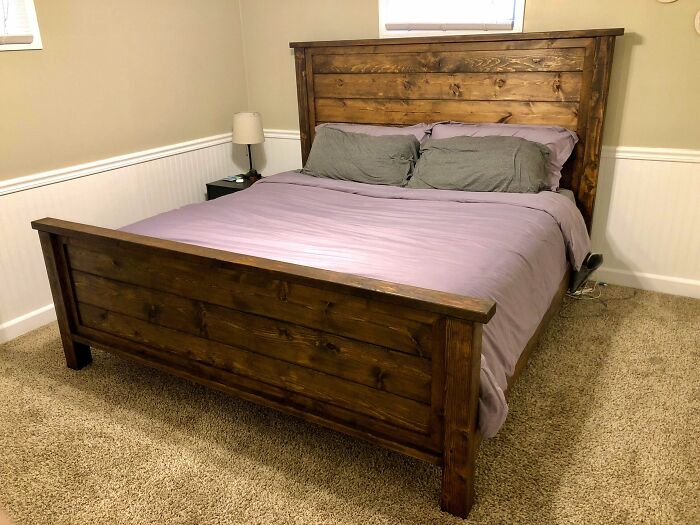 My Girlfriend And I Wanted To Start Building Things Together, So We Built Our New Bed