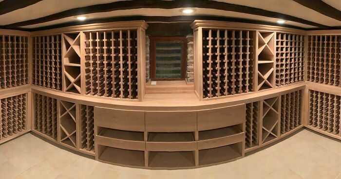 This Is An 1150 Bottle Wine Cellar I Just Finished In Bare White Oak