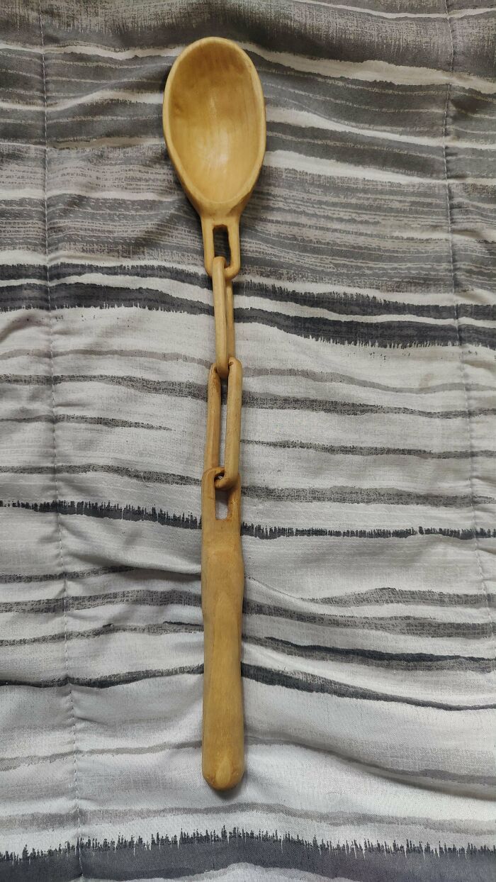 A Spoon I Made In My Highschool Woodworking Class. Hand Tools Only