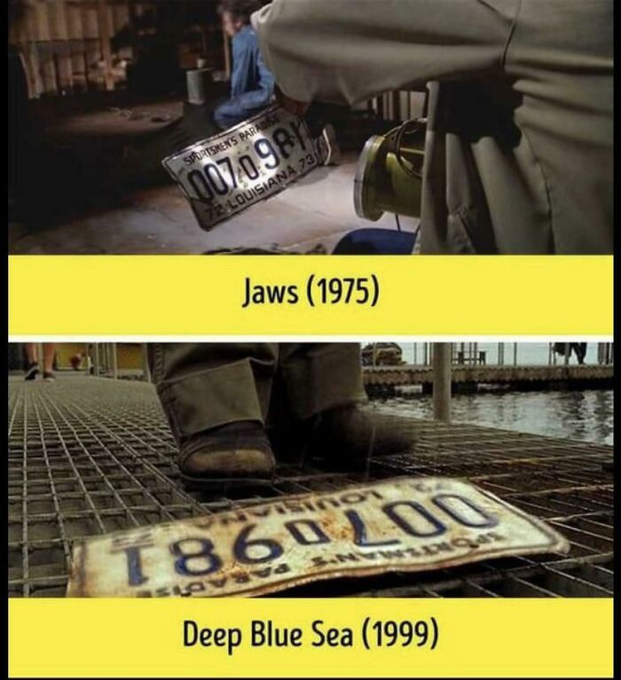 The Same License Plate Can Be Seen In Both Jaws (1975) And In Deep Blue Sea (1999)