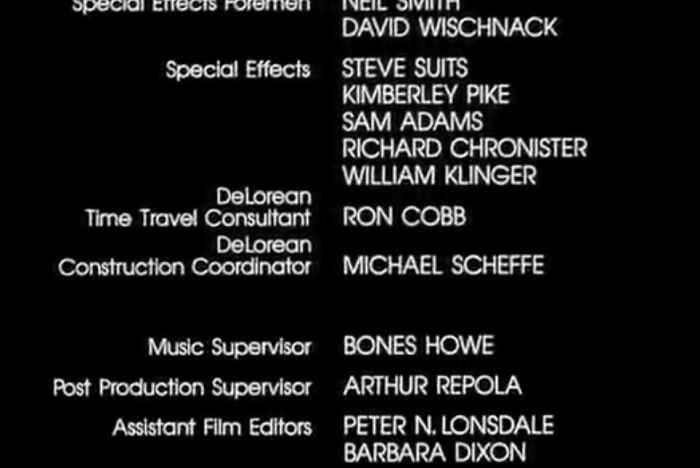 In The Credits Of Back To The Future (1985) There Is A Credit For A "Delorean Time Travel Consultant". The Credit Is For Ron Cobb, An Artist Known For His Science Fiction Work And Who Helped Design The Original Concept For The Delorean's Look