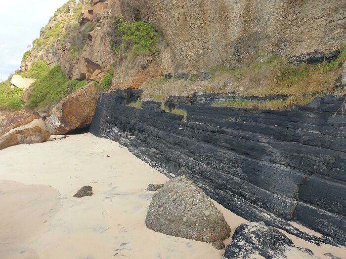 There's An Exposed Coal Seam In The Cliff At My Local Beach