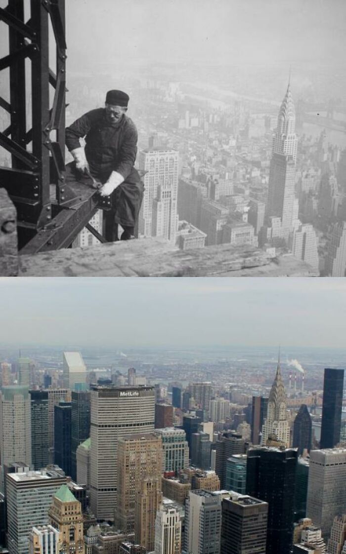 The View From The Empire State Building In 1931 And 2011