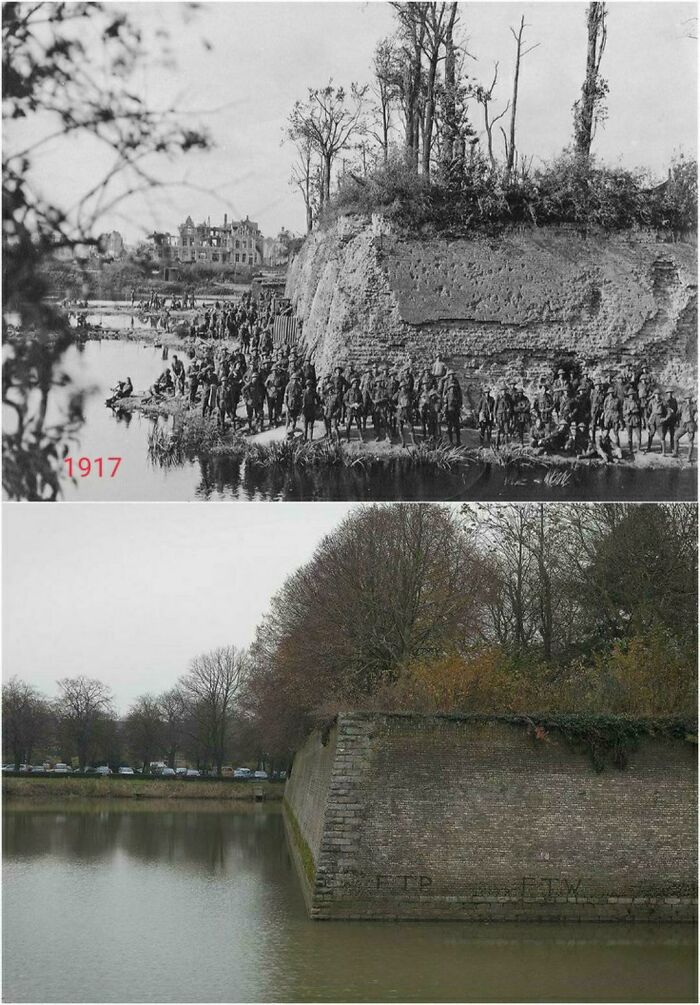 Ypres, Belgium During Ww1. How It Looks Today
