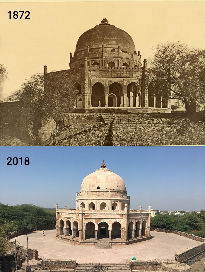 Tomb Of Mughal Adham Khan And His Mother Maham Anga. Delhi, India. Built 1562. In 1830s, A British Officer Named Blake Of Bengal Civil Service, Converted This Tomb Into His Residential Apartment And Removed The Graves To Make His Dining Hall. Only The Grave Of Adham Was Restored By Curzon In 1901