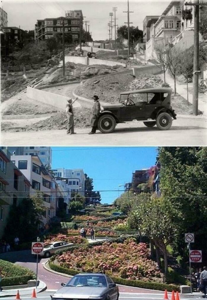 Lombard Street San Francisco 1920s And Today