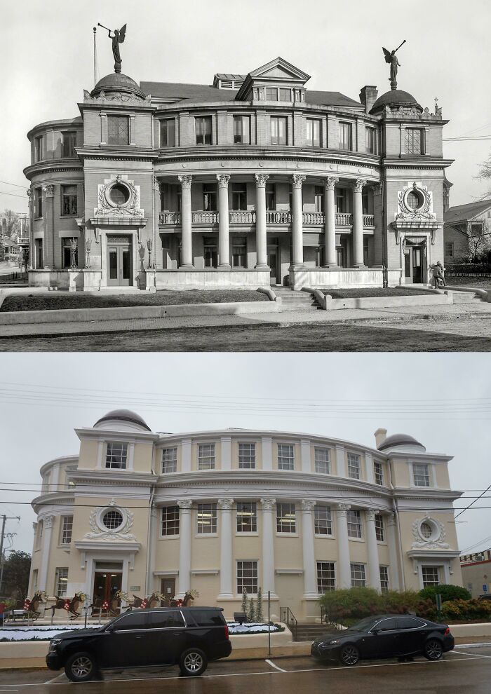 City Hall In Vicksburg, Mississippi (1906 vs. 2018)