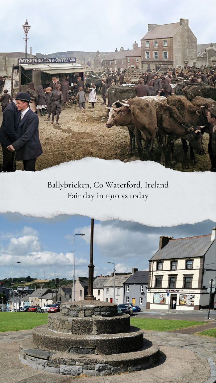 Waterford, Ireland - 1910 vs. Today - Markets Took Place In This Little Village As Far Back As 1680