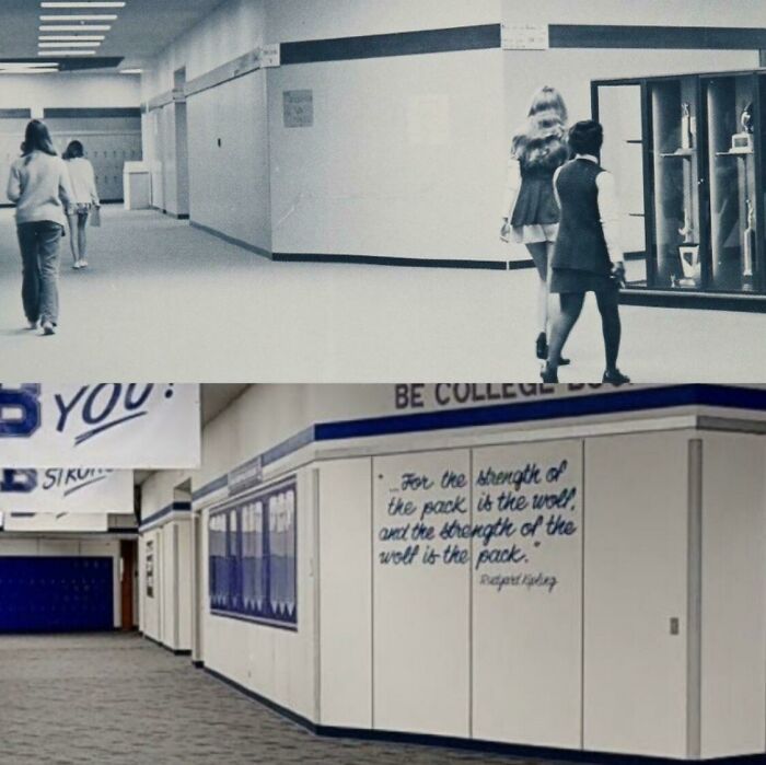 A Hallway In My High School, 1973 vs. 2022