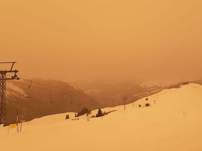 Sahara Dust Over Switzerland's Ski-Regions