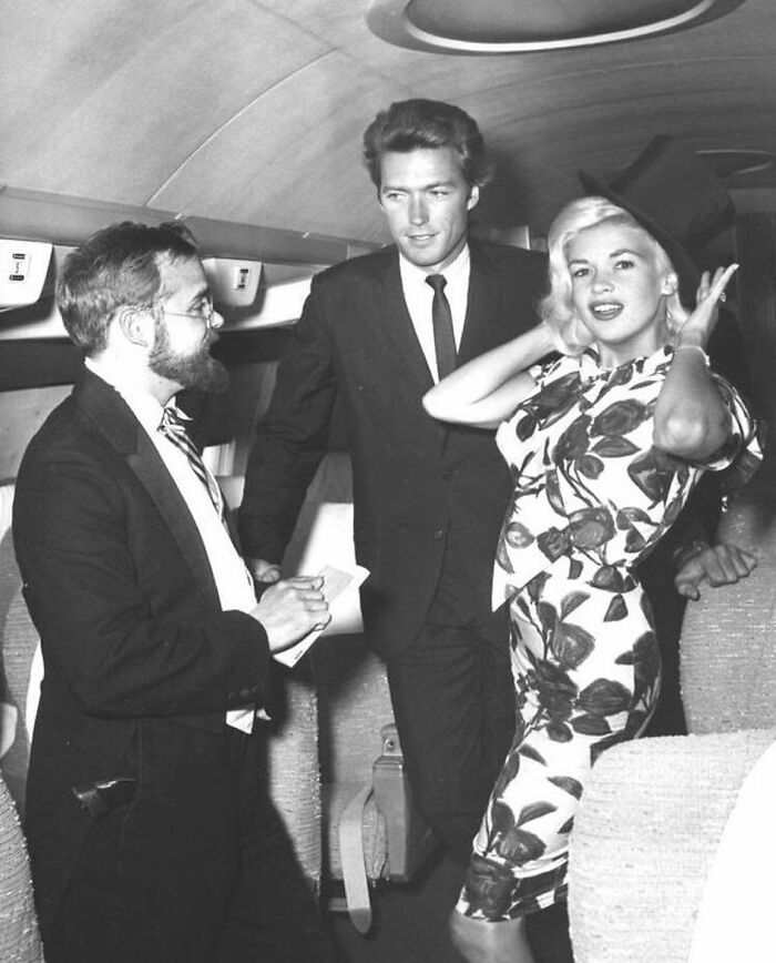 Clint Eastwood And Jayne Mansfield Arriving In San Francisco For The Barbary Coast Fandango, An Old West Themed Festival, 1962