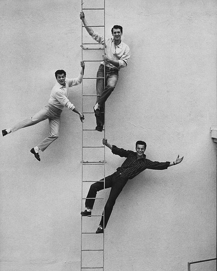 Rock Hudson, Tony Curtis, And Robert Wagner Photographed For Life Magazine, 1954