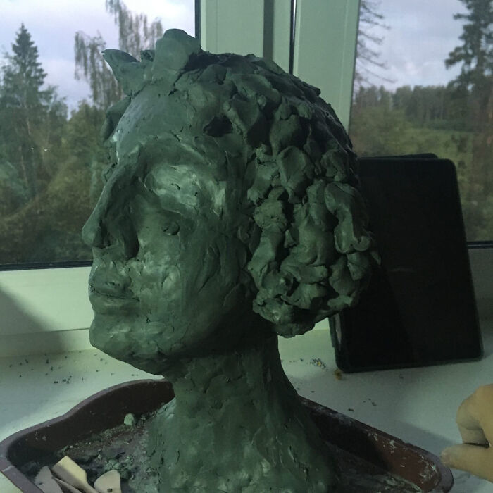 I Got Interested In Sculpting Recently. Attempted Self Portrait, That Doesn’t Really Look Like Me