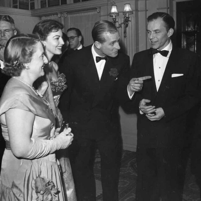Prince Philip, Duke Of Edinburgh, Greeting Frank Sinatra And Ava Gardner At London’s Empress Club, 1951. His Royal Highness Passed Away Today At The Age Of 99