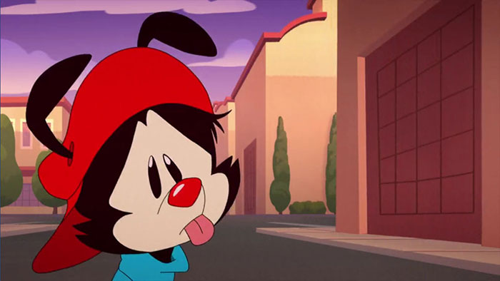 Animaniacs character Wakko shows his tongue