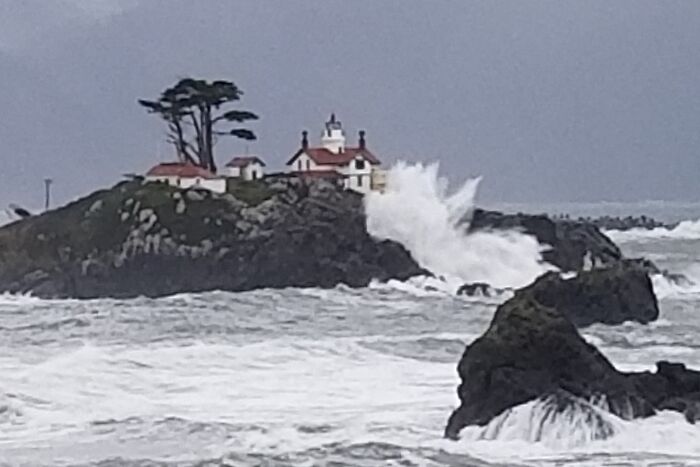 Battery Point Lighthouse In A Gale