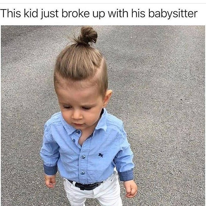 Oh My God I'm Dying Over This One. Little Man Bun Heartbreaker!! 😂😂 @black_humorist