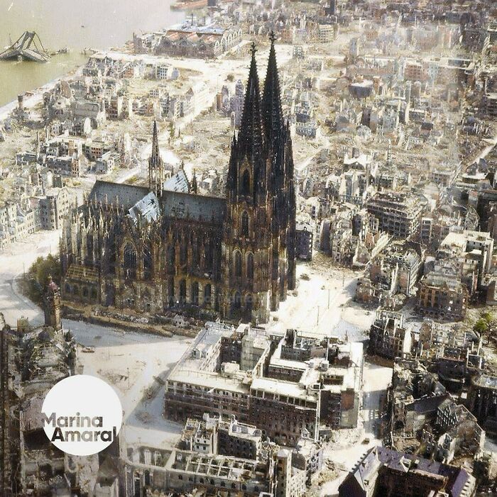 Cologne Cathedral Photographed In C. 1945 Amidst The Ruins Of The City Of Cologne, Germany Damaged By Allied Bombings