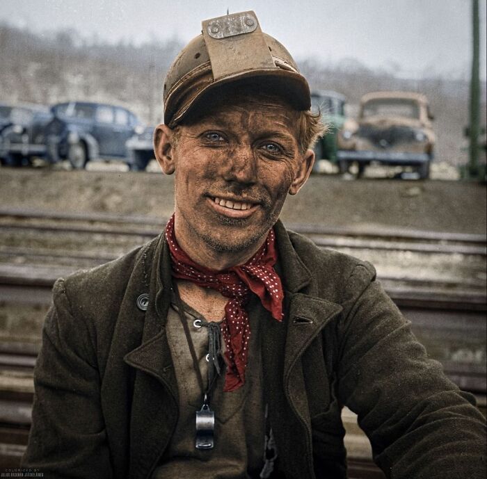 A Coal Miner Photographed At The End Of A Day’s Work, In Pittsburgh, Pennsylvania In 1942