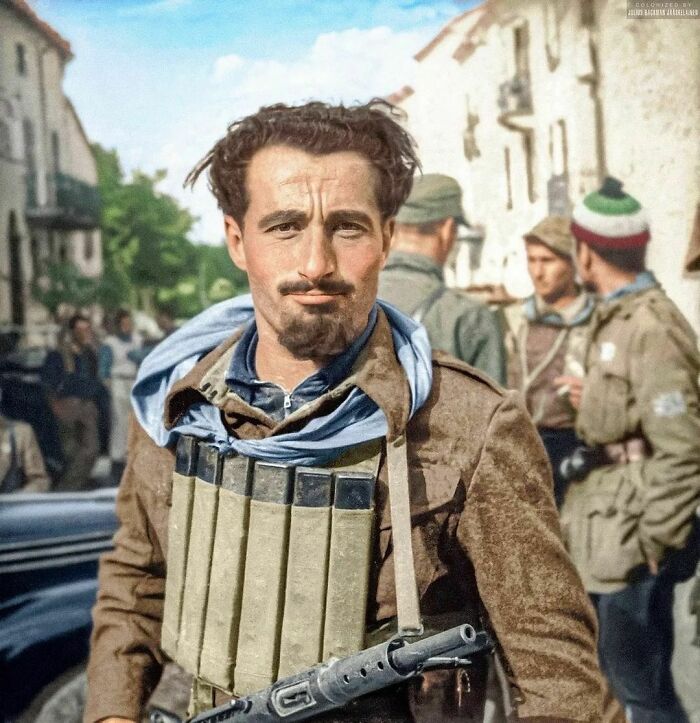 Italian Partisan, Stefano Candela (Known As 'Eolo'), Photographed In A Village In Piedmont, A Region Of Italy That Borders France And Switzerland. Photograph Taken In October 1944