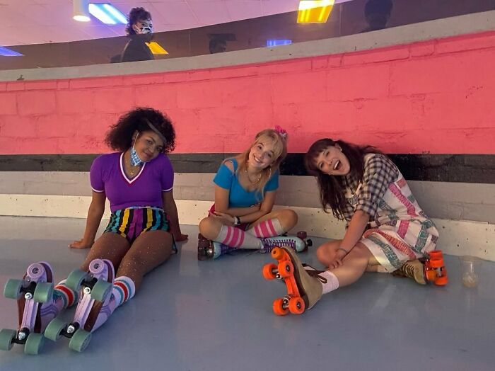Eleven/Millie Bobby Brown At The Roller Rink With Her Enemy, Angela/Elodie Grace Orkin