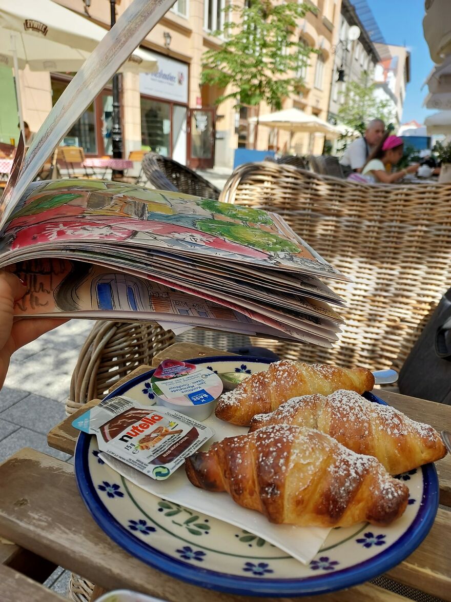 You Can Meet This Artist In Any Of The Cafes In Europe, She Sits With A Cup Of Coffee And Draws