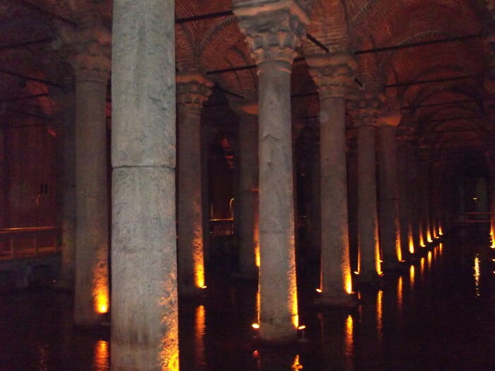 The Ancient Water-Reservoir Under Istanbul In Turkey