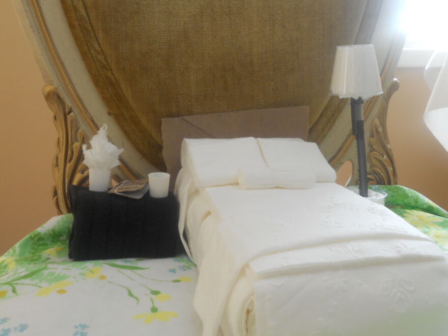 I Was Bored, So I Made A Bed Out Of Toilet Paper