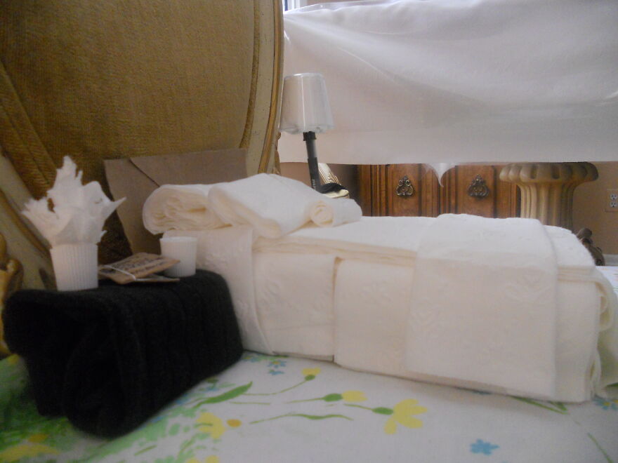 I Was Bored, So I Made A Bed Out Of Toilet Paper