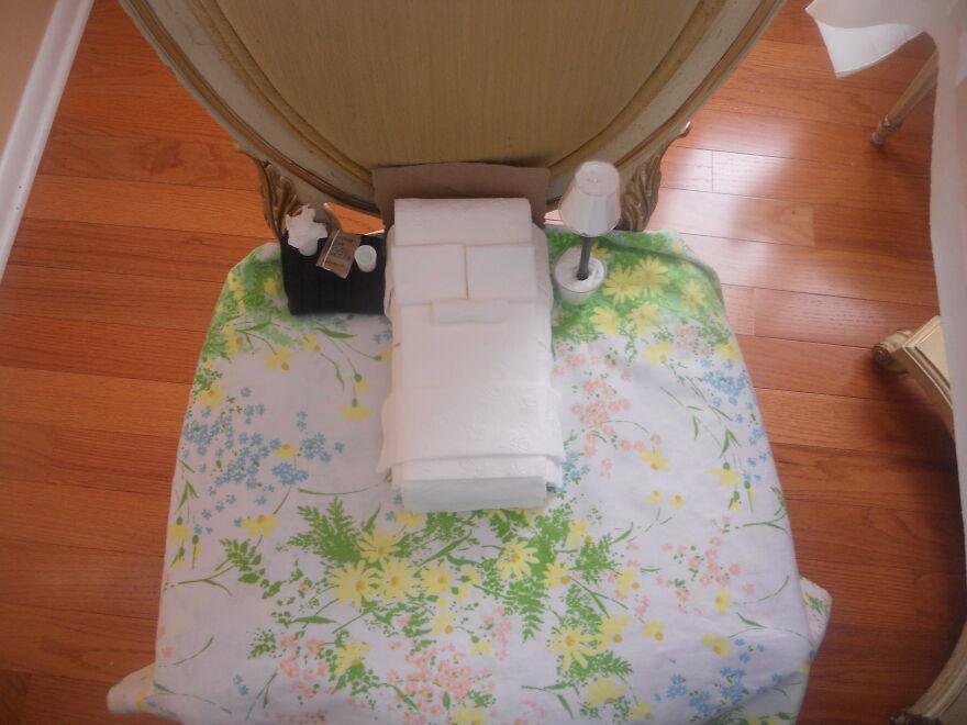 I Was Bored, So I Made A Bed Out Of Toilet Paper