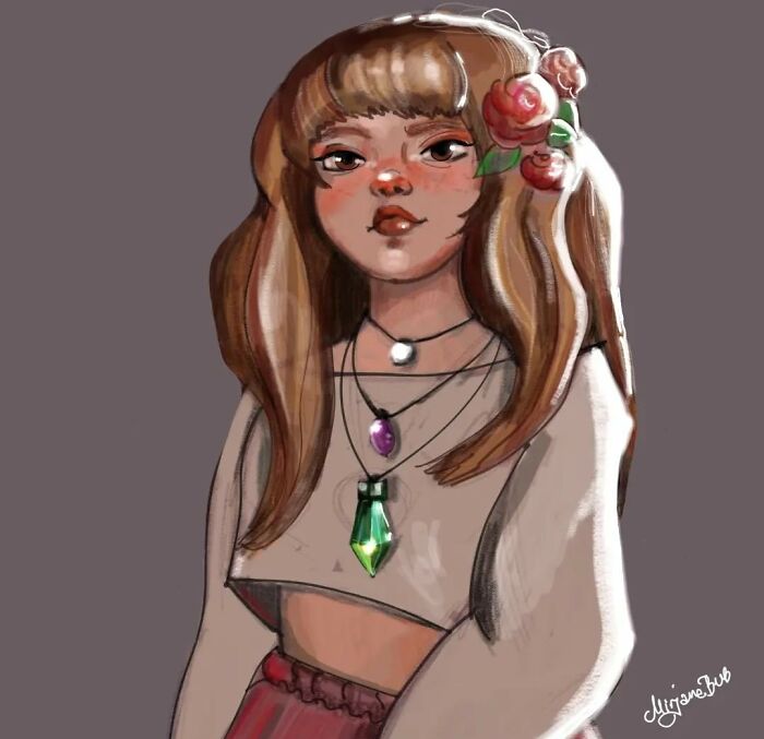 She Loved Roses 🌹 In Her Hair And Crystals On Her Neck 🔮