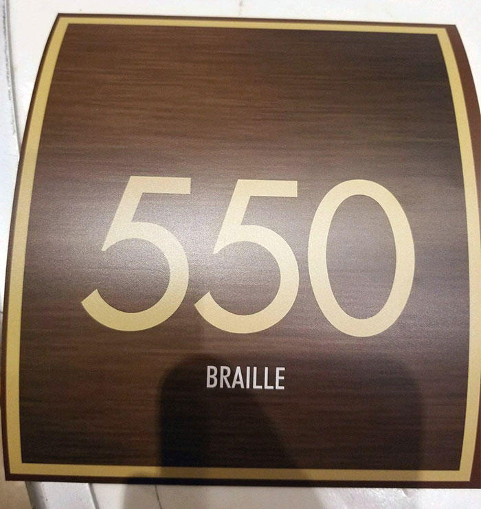 My Friend Works For A Contracting Company That Is Renovating A Hotel. They Asked For Room Numbers, With Braille On The Bottom For Blind People To Read