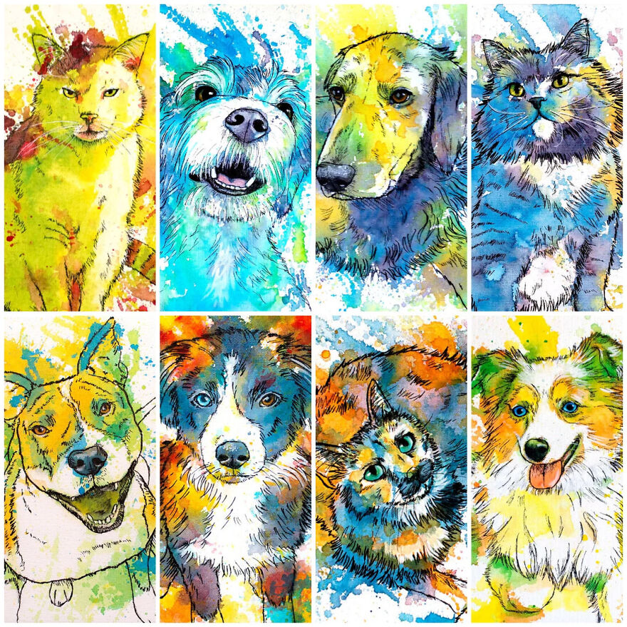 I Turn Your Pet Photos Into Personalized And Colorful Works Of Art I Turn Your Pet Photos Into Personalized And Colorful Works Of Art