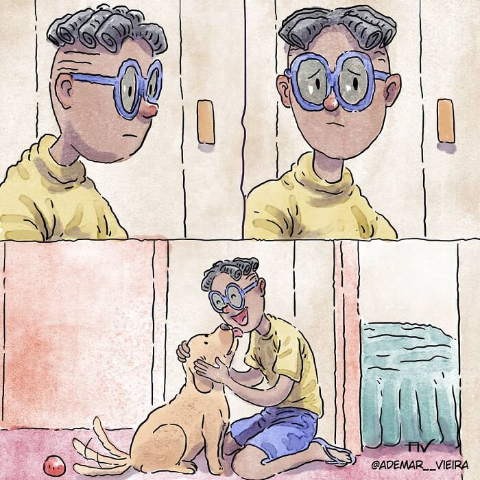 Artist made 3 emotional comics about life with a cat and a dog, inspired by his personal experiences