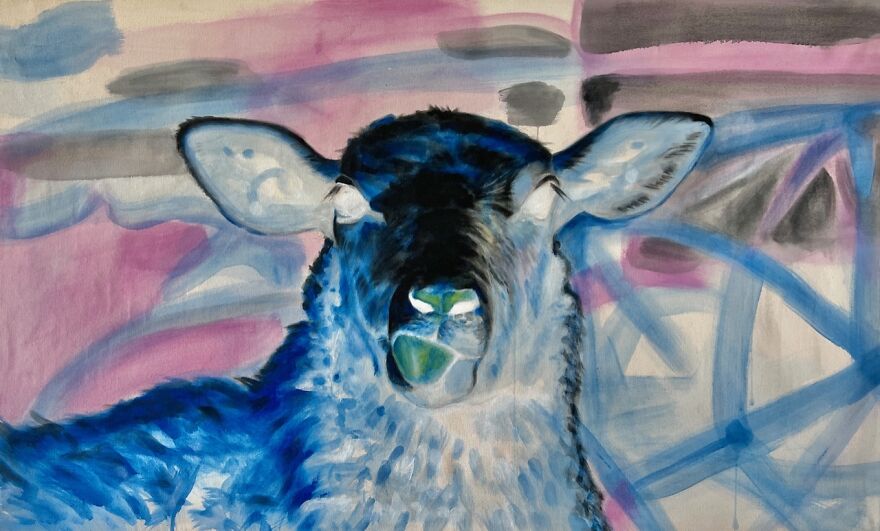 Negative Sheep (Tongue) 36" X 59"