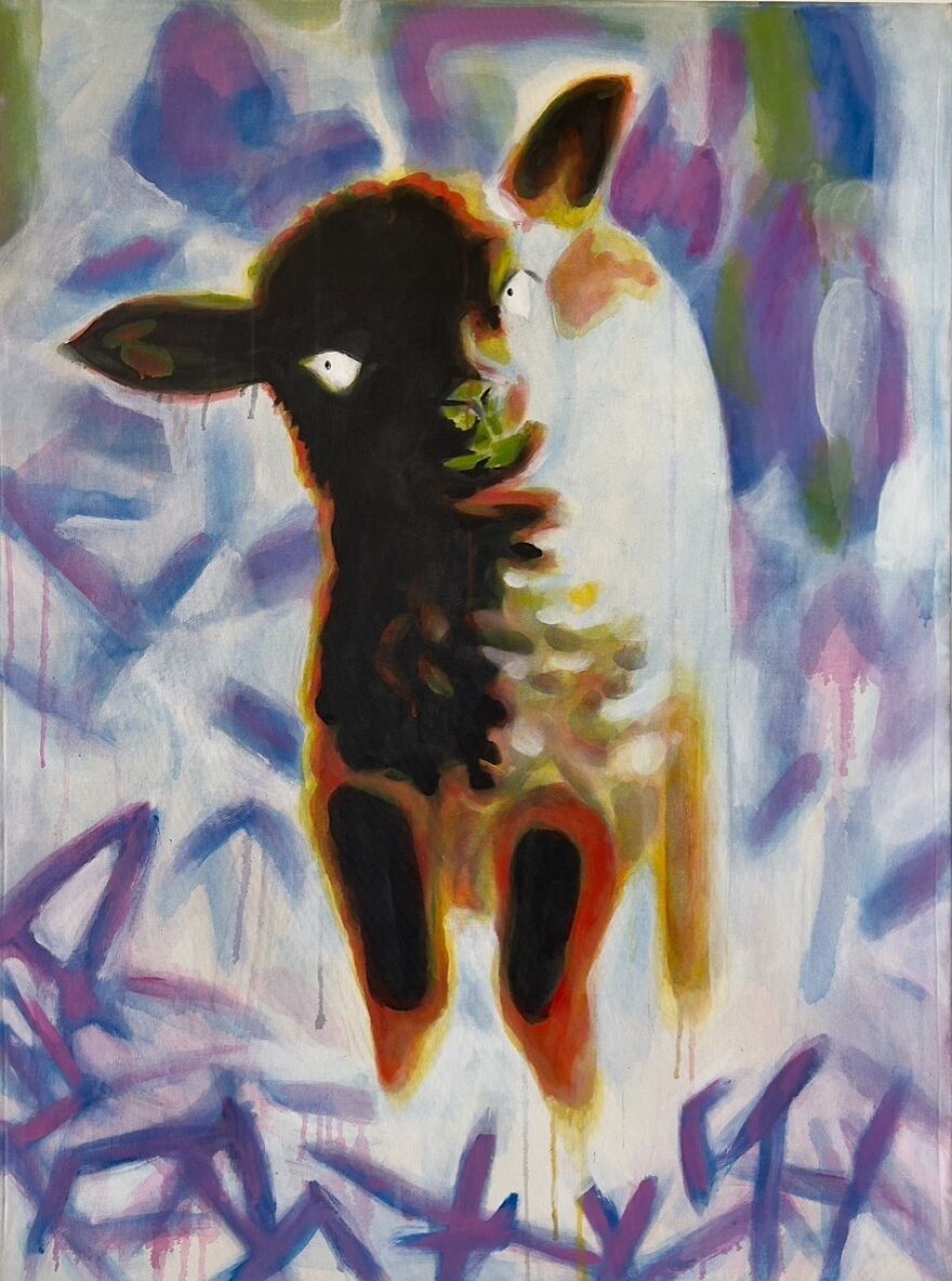 Negative Sheep (October), Acrylic On Canvas, 48” X 36”