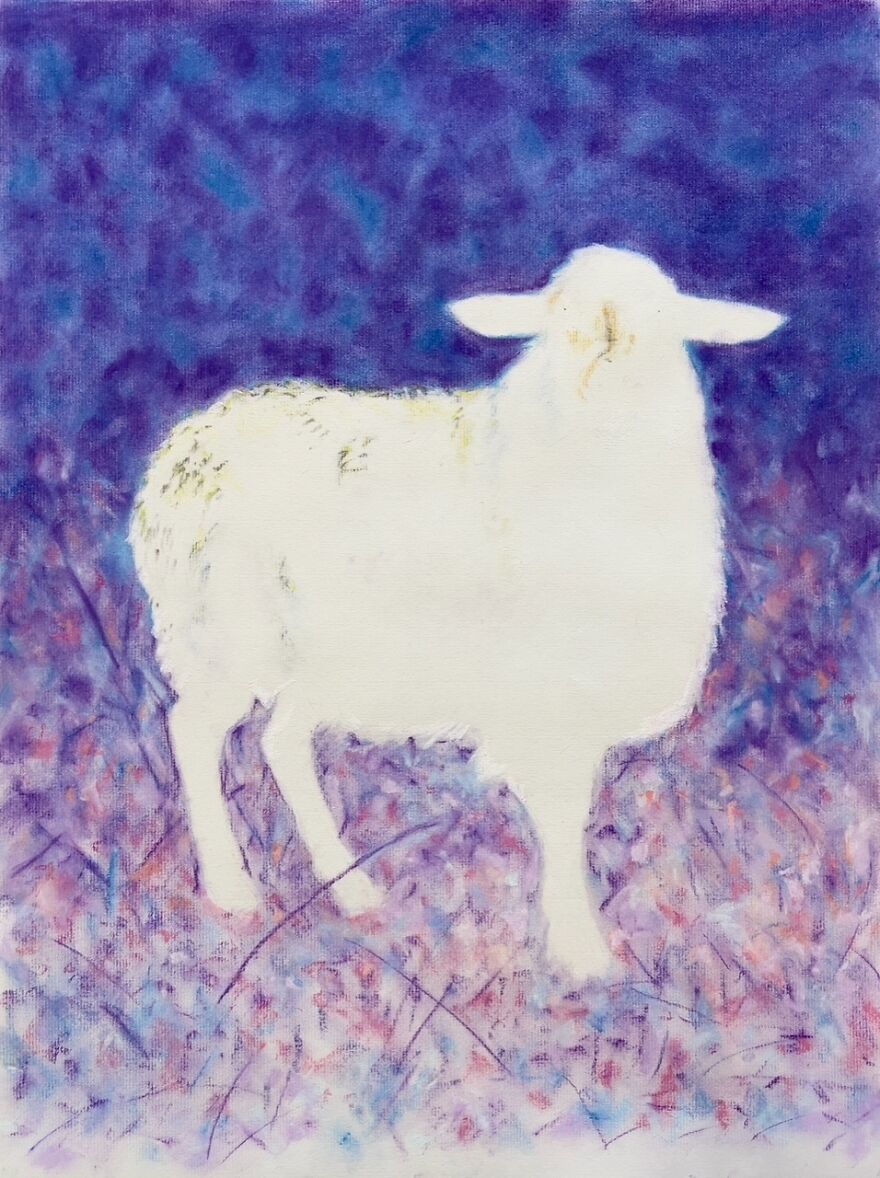 Negative Black Sheep, Pastel On Paper, 24” X 18”