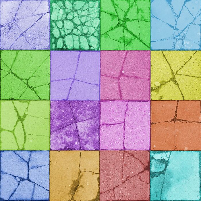 Cracked Pavement Tiles, Colored