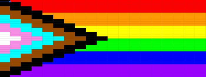 Pride Flag In Google Sheets. It's My First Time Making Art In Sheets So I'm Weirdly Proud Of This.