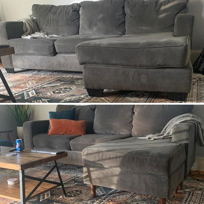 Little Things Can Make All The Difference. Loving The Way My Couch Looks With Updated Legs!
