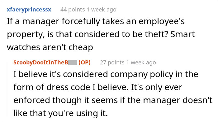 The manager does not want employees to 