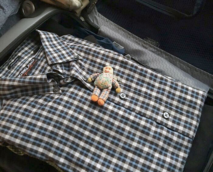 My Dad Is Afraid To Fly, So When I Was 5 Years Old I Made Him A Doll To Hold On The Plane. Mom Just Sent Me This Picture. The Doll Is 43 Years Old