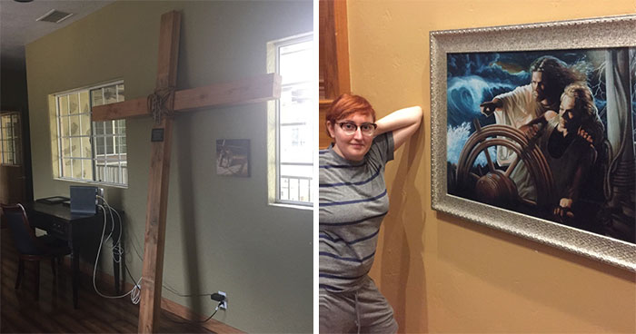 Woman Shares Pictures Of A Disturbingly Weird Airbnb She Stayed At Which Was Drenched In ‘Hardcore’ Christian Decor